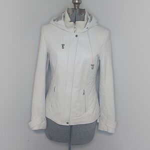 White danier leather jacket XS